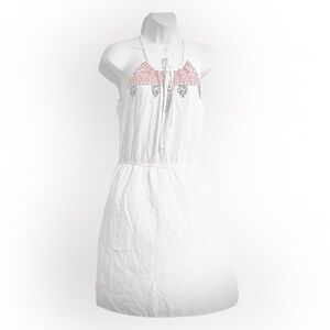 Old Navy White Cotton Dress w/Red & Blue Embroidery XL